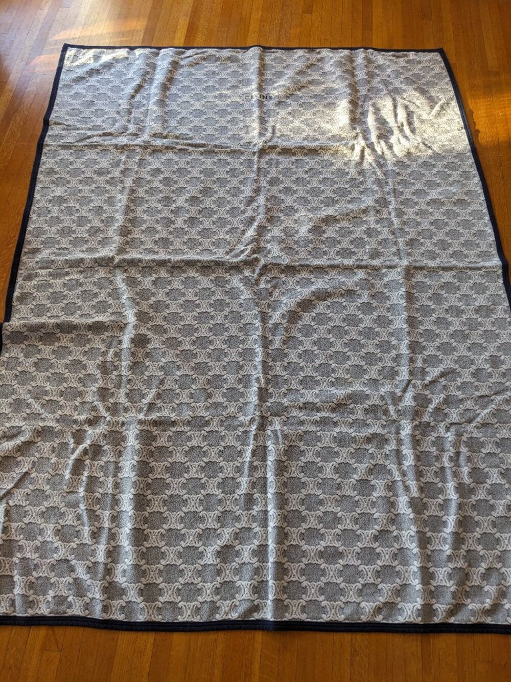 Vintage Celine Logo Monogram Large Blanket Throw 140x200cm MADE IN JAPAN Cotton